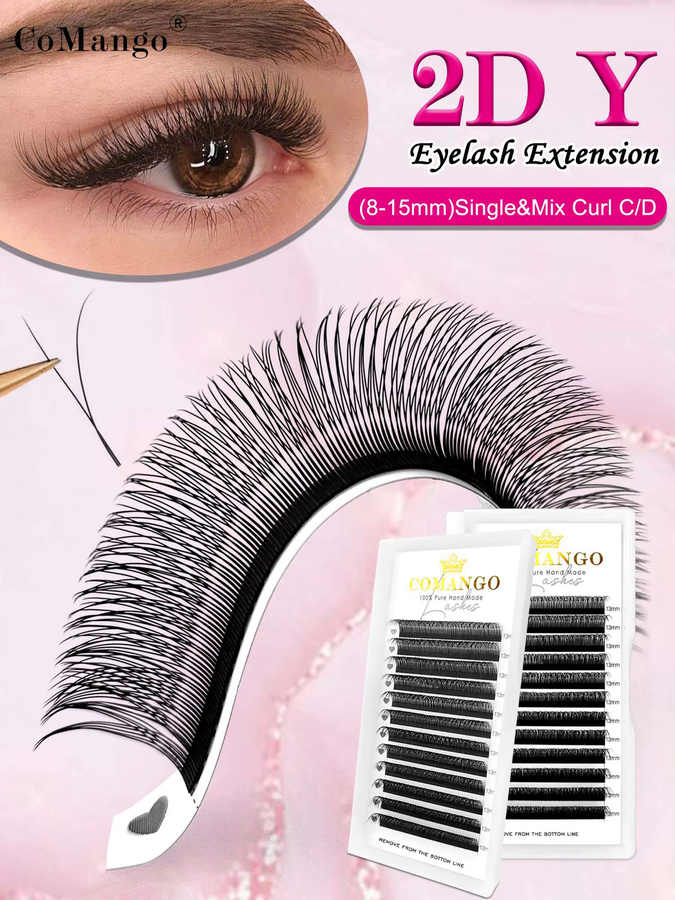 CoMango Wimpernverlängerungen, V-förmig, Black, Natürlich, Unisex - Bild 4