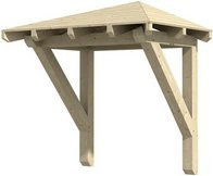 Skan Holz Haustür-Vordach Wesel 1 aus nordischer Fichte in Natur Beige, Breite: 188 cm, Tiefe: 126 cm - Bild 1