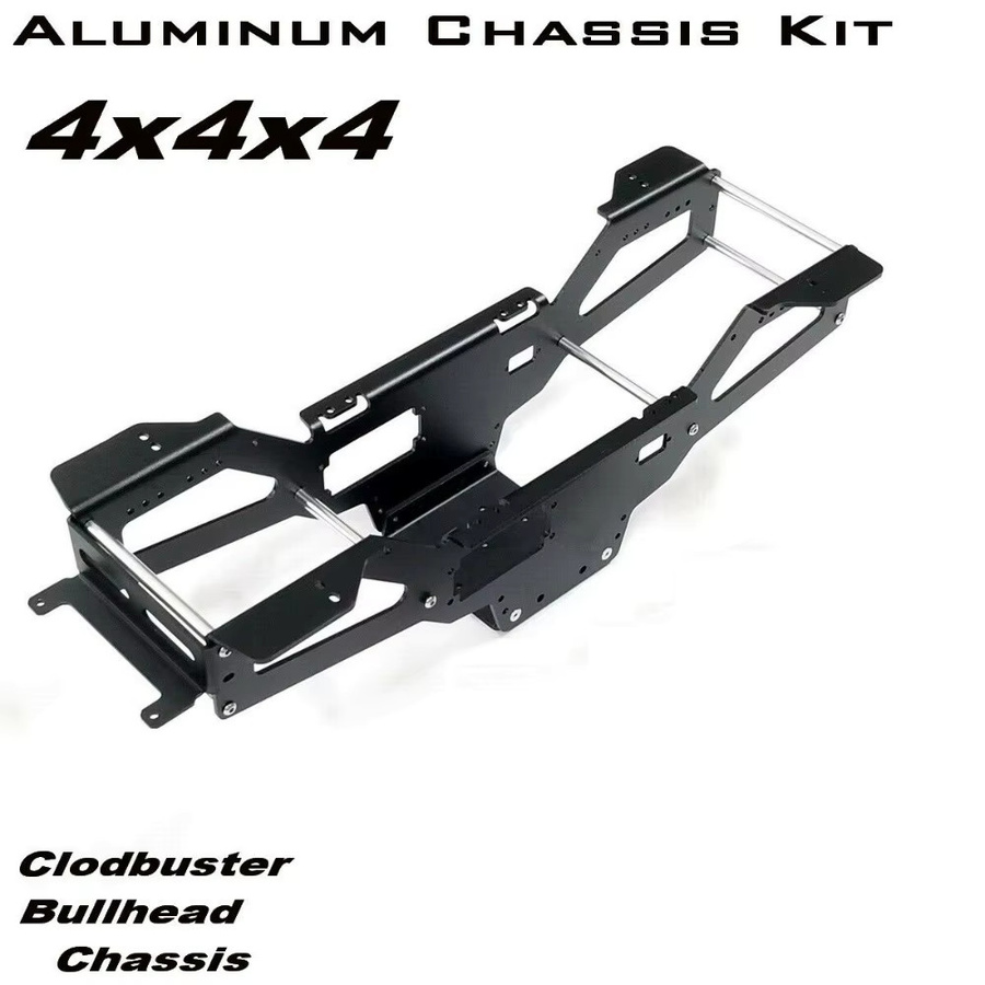 Tamiya 1/10 Aluminium-Chassis-Kit für Clod Buster Bullhead RC Monster Truck, Upgrade-Rahmenteile, Metall - Bild 2