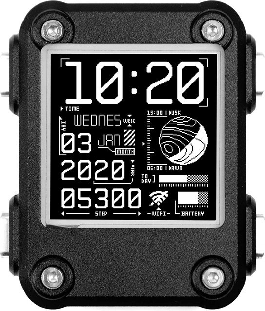 YoufangSmart Metall-ESP32 Smart E-Watch mit E-Ink-Display in Schwarz, programmierbare E-Paper-Uhr mit WLAN und Bluetooth für Arduino Roboter-Kits - Bild 1