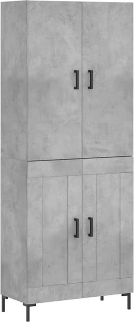 vidaXL Highboard Betongrau aus Holzwerkstoff und Metall, B/T/H: 69,5 x 34 x 180 cm - Bild 1