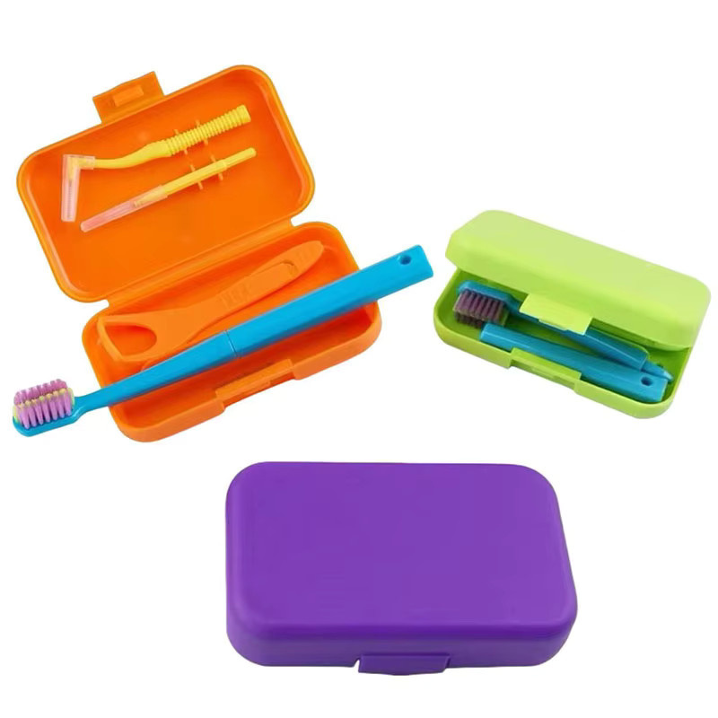 DENTWORLD Mundpflege Set, Kieferorthopädisches Reise-Set mit Zungenschaber und Interdentalbürsten - Bild 1