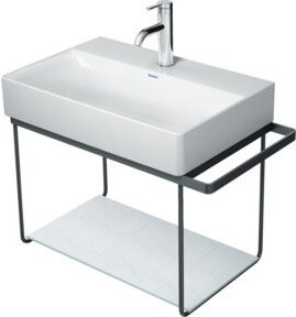 Duravit Metallkonsole DuraSquare wandhängend in Schwarz Matt B: 66,5 cm, T: 38 cm - Bild 1