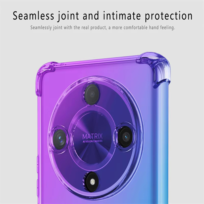 Stoßfeste TPU Schutzhülle mit Gradient-Airbag-Design für Honor Magic 7 6 5 4 Pro X9 5G und weitere Modelle, Transparent/Multicolor - Bild 3