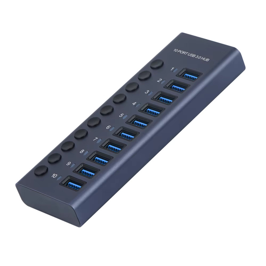 MZX USB 3.0 A Hub Aluminium Multi-Hub Splitter Konzentrator Erweiterungs-Dock für PC und Laptop in Grau - Bild 6