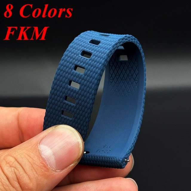 KEEGFEG Uhrenarmband FKM Fluorkautschuk, Gewebtes Muster, Unisex - Bild 1