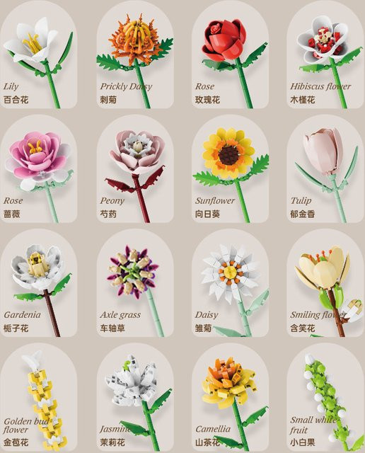 stemedu Simulation Bausteine Blumen Bouquet, Bunt / Mehrfarbig - Bild 1
