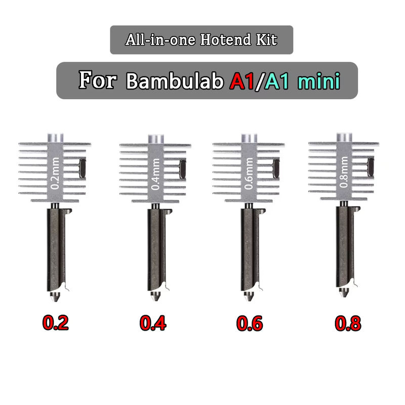 Bambu Lab Hotend-Kit für A1 und A1 Mini mit gehärteten Stahl-Düsen in 0,2 mm, 0,4 mm, 0,6 mm und 0,8 mm in Silber - Bild 6
