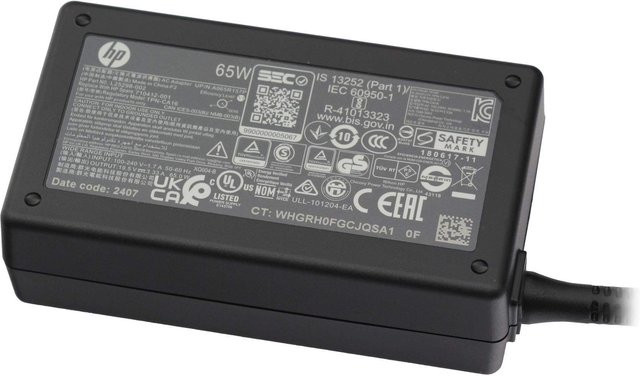 HP Inc. AC Adapter 65W Smart 4.5mm Barrel Plug in Schwarz (753559-001) - Bild 1