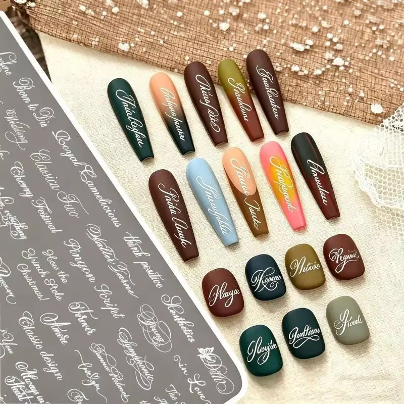 Jiauting Nageldesign Schablonen, Edelstahl, Blumen- und Alphabet-Muster - Bild 3