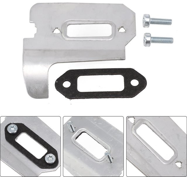 DAZZLEEX Schallschutz- und Kühlplatten-Auspuffdichtungssatz mit Schrauben aus Metall in Silber für Stihl TS410 und TS420 Gartenwerkzeuge - Bild 1