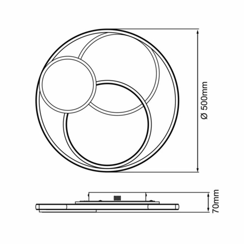 Brilliant Runda LED-Deckenleuchte Dunkelgrau Matt, Durchmesser: 50 cm, 43W, 5200 lm, dimmbar - Bild 2