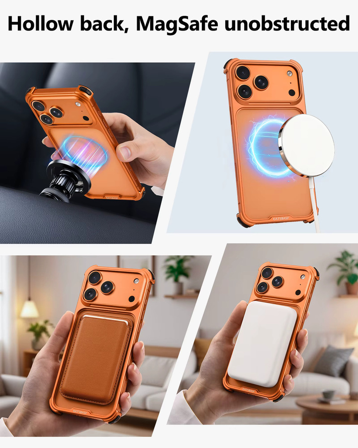 Eary Metall-Handyhülle für iPhone 17 Pro und iPhone 17 Pro Max in Orange, Rahmenloser Bumper-Schutz mit Stoßfestigkeit und Anti-Fall-Funktion - Bild 6