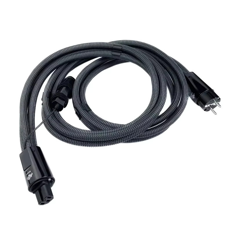 VOIACAN Dragon Source HiFi Audio-Netzkabel mit PSS Silber und Schuko-Stecker in Silber - Bild 5
