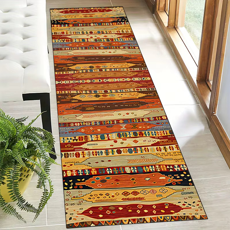 VIKAMA Boho Kilim Läufer Teppich Multicolour B/T: 300 x 60 x 1 cm für Küche, Flur und Schlafzimmer - Bild 2