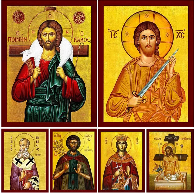 Potdemiel Wandkunst Jesus Christus Nordic Leinwandmalerei Multicolor ungerahmt - Bild 1
