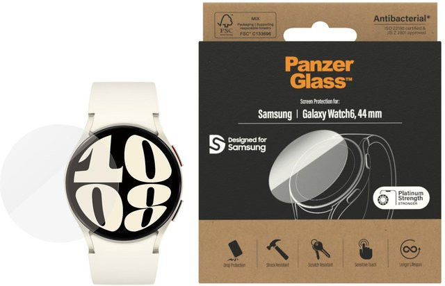 PanzerGlass Displayschutz für Samsung Galaxy Watch6, 44mm, transparent - Bild 1