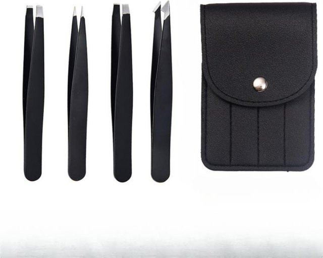 XYNN Pinzetten-Set, Edelstahl, Schwarz, Unisex - Bild 1