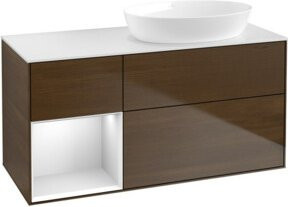 V&B Waschtischunterschrank Finion mit Wandbeleuchtung in Weiß, Breite: 120 cm, Tiefe: 50,1 cm, Höhe: 50,1 cm - Bild 1