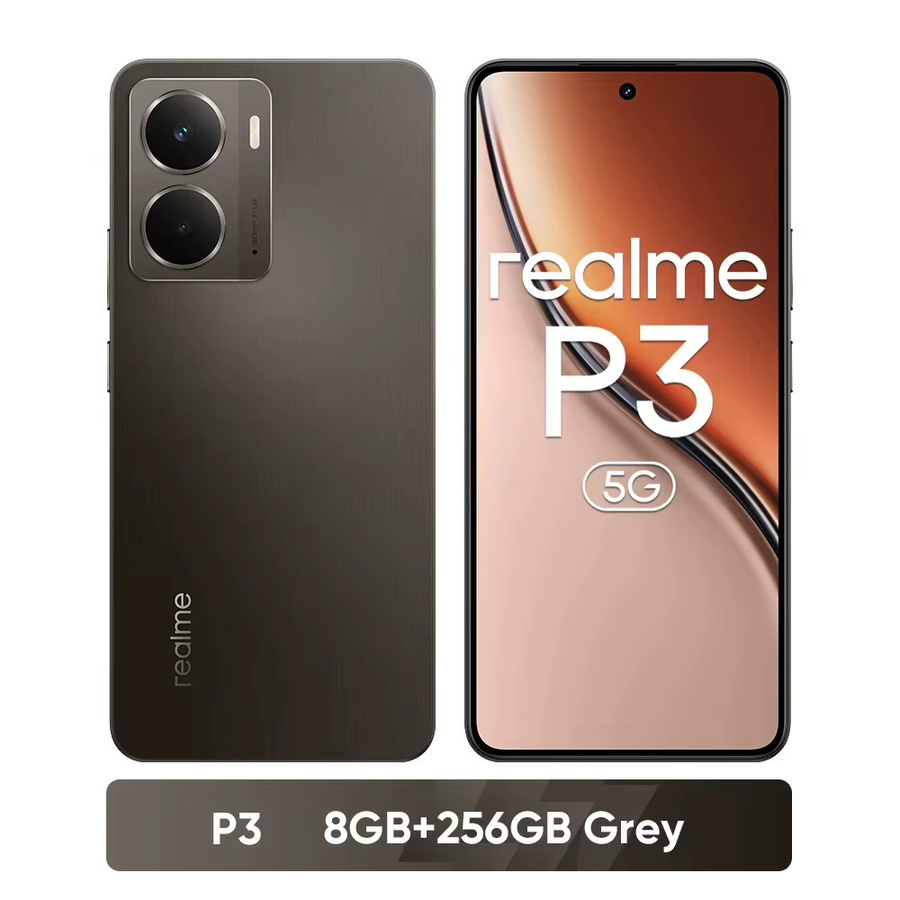 realme P3 5G Smartphone in Grau mit Snapdragon 6 Gen 4 Chipsatz, 6,67 Zoll 120Hz AMOLED-Display, 5260mAh Akku, 45W Ladefunktion und NFC - Bild 4
