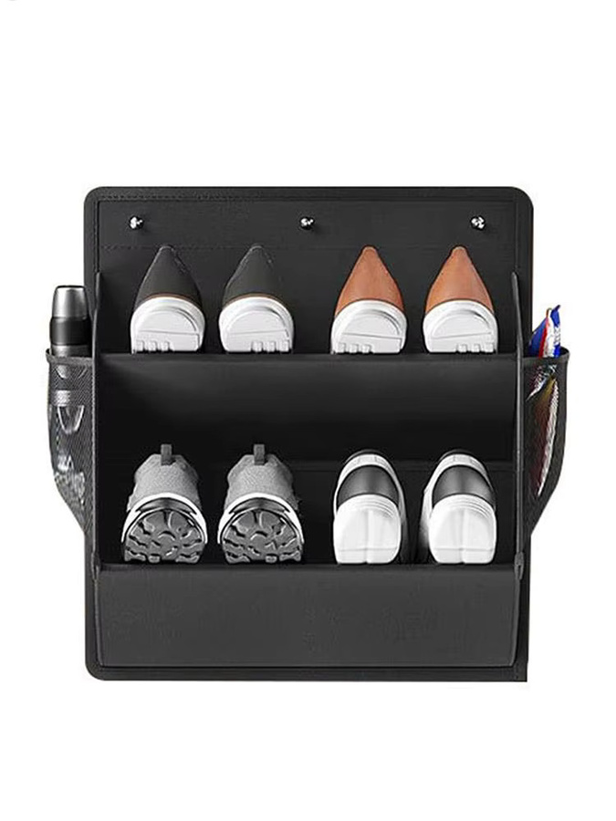 RV Schuhregal zur Wandmontage in Grau, platzsparender Organizer mit selbstklebendem Halter für Eingangsbereich, Badezimmer und Schlafzimmer - Bild 4