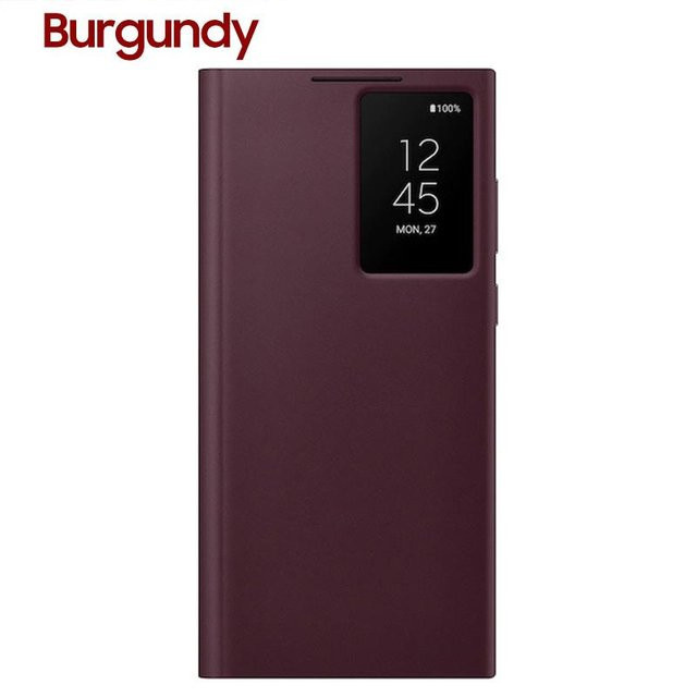 Smart View Spiegel Flip Case Hülle für Samsung Galaxy S22 Ultra 5G in Bordeaux - Bild 1