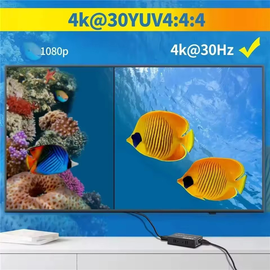 Konsenda HDMI Extender Kit 4K 30Hz über Cat5e/Cat6 Ethernet Kabel, Farbe: Silber - Bild 3