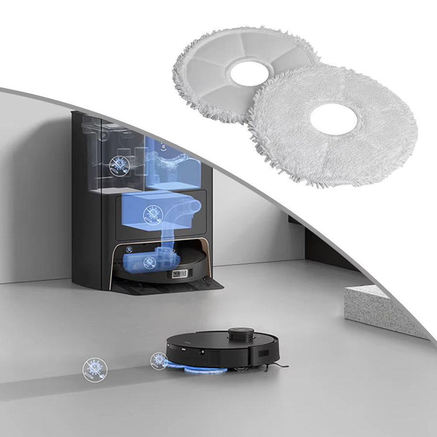 WINDNINJA Antibakterielles Mopptuch in Weiß für Ecovacs X1 OMNI, TURBO, MAX, X1S PRO, T20 PRO, MAX, PRO PLUS und T10 OMNI, TURBO, MAX - Bild 3