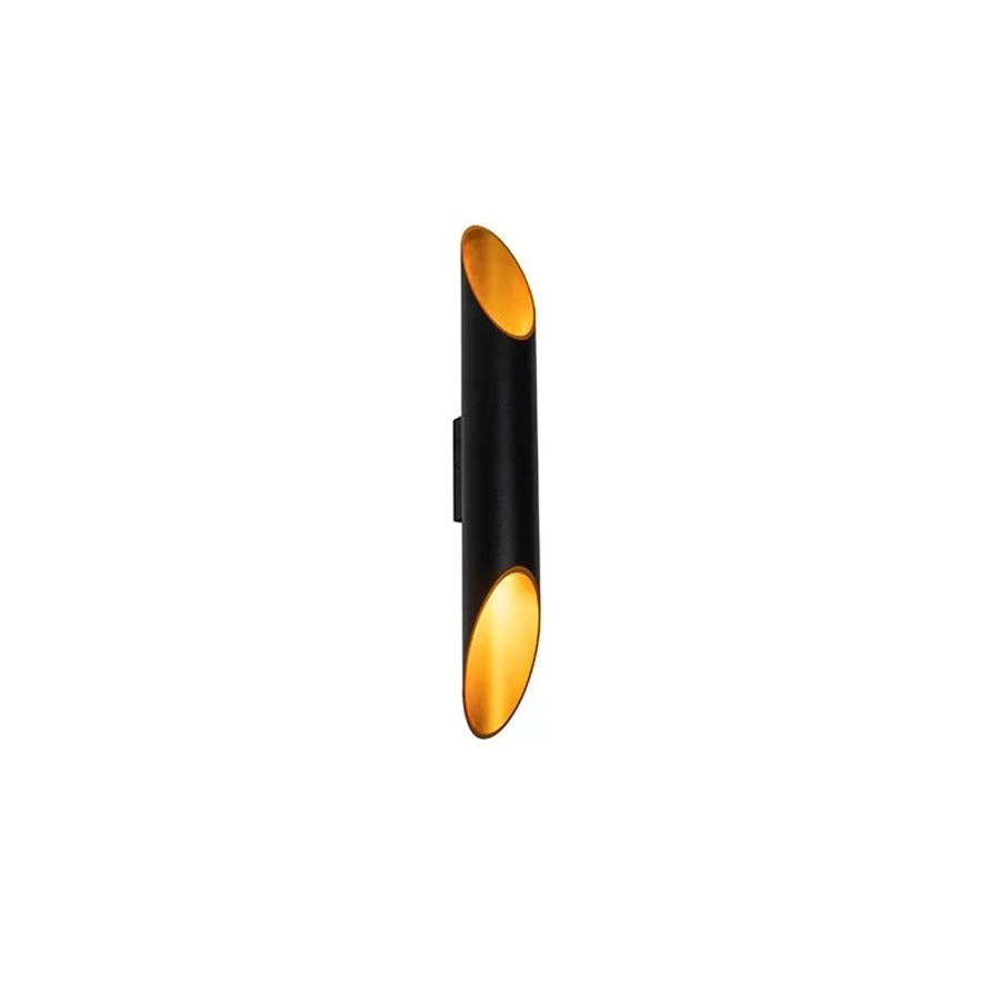 QAZQA Design Wandleuchte Organo L in Schwarz und Gold aus Aluminium mit Up-Down-Lichtfunktion und GU10 Fassung - Bild 2