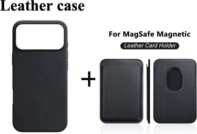 Apple MagSafe Ledertasche für iPhone 17 Pro Max, 16, 15 und 14 Pro Max in Schwarz und Blau mit magnetischer Abdeckung für drahtloses Laden - Bild 1