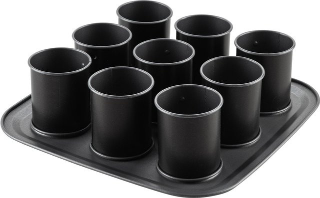 Dr. Oetker Mini Törtchen Backblech mit 9 runden Formen, Antihaftbeschichtung, Schwarz - Bild 1