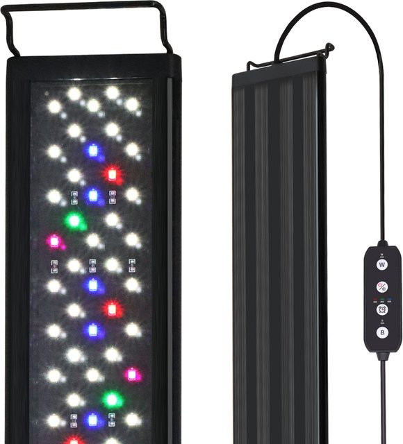 Dimmbare LED Aquarium Pflanzenwachstumslicht in Schwarz mit RGB-Modus und Poweroff-Speicherfunktion, Breite: 120 cm, IP65 Schutzklasse - Bild 1