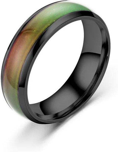 YIRAN Ring Edelstahl, Schwarz, Unisex, 6 mm - Bild 1
