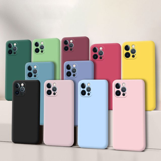 Bunte Silikon Handyhülle für Apple iPhone Modelle, stoßfeste weiche Rückseite in Blau und Multicolour - Bild 1