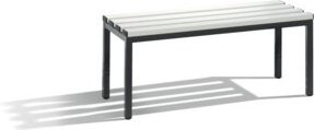 C+P Umkleidebank Basic in Lichtgrau mit schwarzgrauem Gestell, H x B x T: 42,0 x 100,0 x 35,3 cm - Bild 1