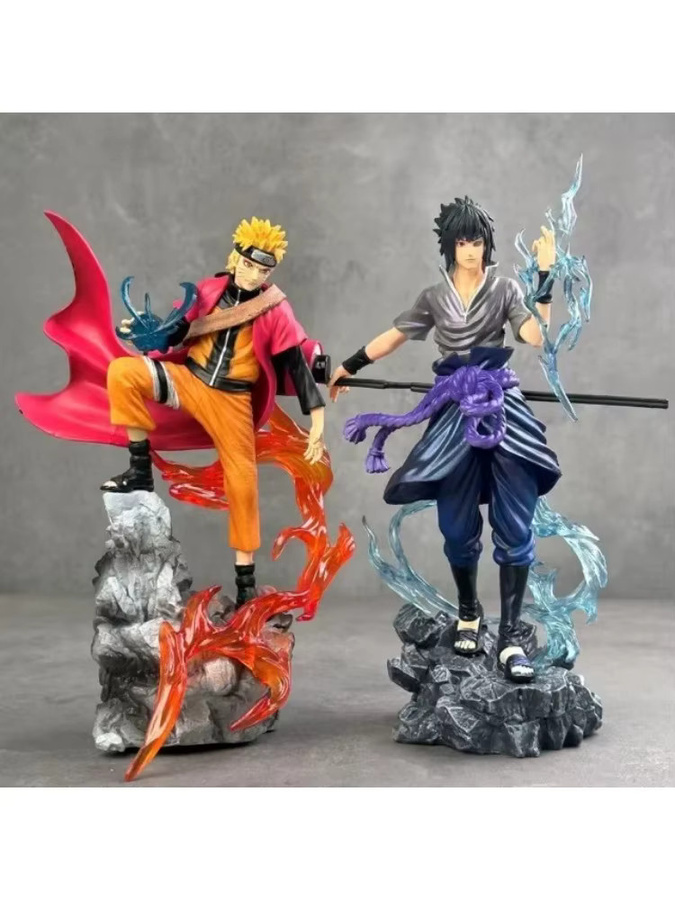 Bandai Naruto Uzumaki Naruto Uchiha Sasuke Actionfigur, 23cm - Bild 3