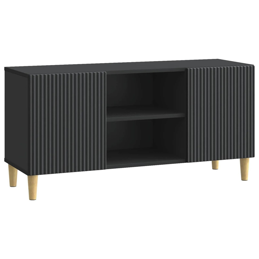 vidaXL TV-Schrank in Schwarz mit Vintage-Design aus Holzwerkstoff, B/T/H: 102 x 34,5 x 50 cm - Bild 2