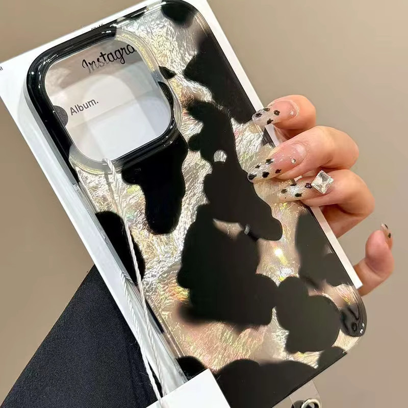 Wolkerfly Laser-Telefonhülle mit Gradient Ink Marks und Leopardenmuster in Multicolour für iPhone 17 16 15 14 13 12 11 Pro Max XS XR 7 8 Plus - Bild 2