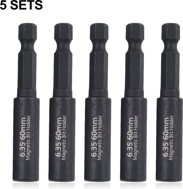 DAZZLEEX Magnetische Schraubendreher Verlängerung Bit Halter Set, 2 Stück, Schwarz, Länge: 60 mm, 1/4 Zoll Hexagon Schaft - Bild 1