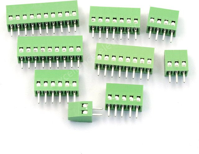 KF128 Mini PCB Schraubklemmen Set ZSDZFYLLK in Grün mit 2,54mm Pitch für Drähte - Bild 1