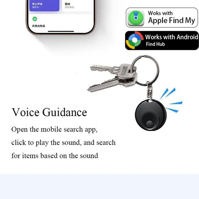 wesolvet Airtag-Tracker in Weiß für Sport-Tracking, kompatibel mit iOS und Android, Mini-Ortungsgerät für Schlüssel und Gegenstände - Bild 1