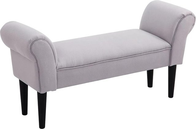 HOMCOM Sitzbank modern in Grau mit Segelstoff, B/T/H: 102 x 36 x 51 cm, belastbar bis 130 kg - Bild 1