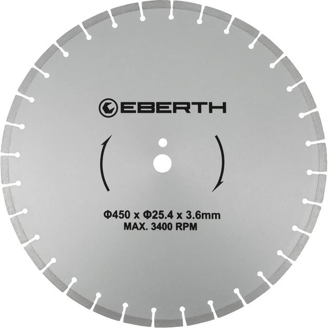 Eberth Diamanttrennscheibe für Stein, Beton und Fliesen in Silber, Durchmesser: 45,0 cm, Bohrung: 2,54 cm, Stärke: 0,4 cm - Bild 1