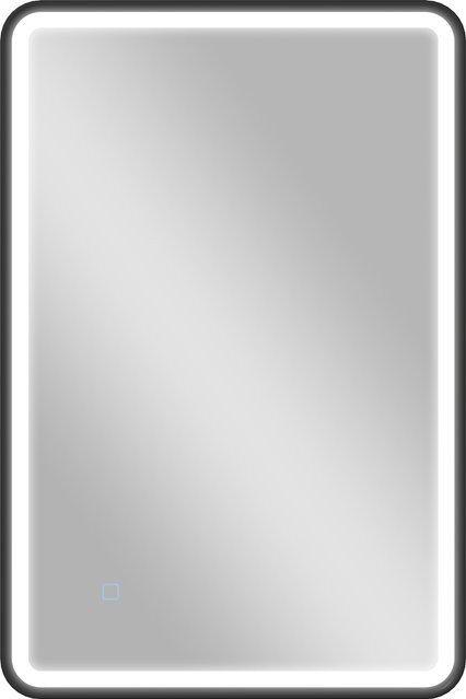 HOMCOM LED Badspiegel mit Beleuchtung Schwarz B: 90 cm, H: 60 cm, dimmbar mit 3 Lichtfarben, Touchschalter und Memory-Funktion - Bild 1