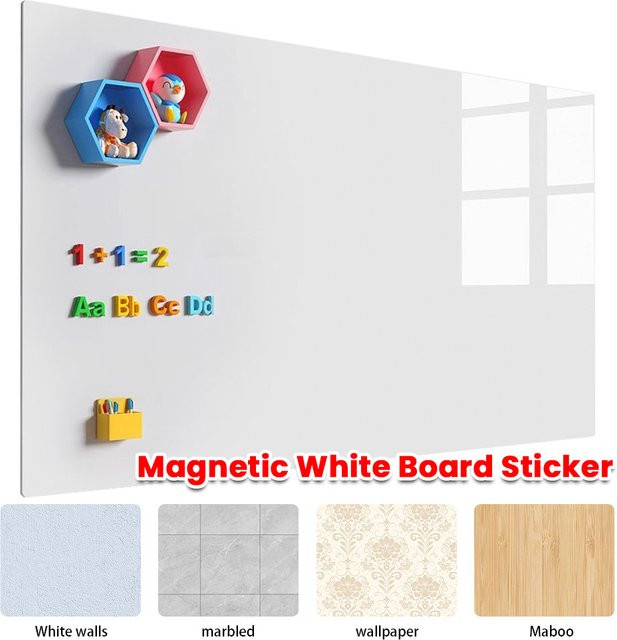 Magnetisches Whiteboard in Weiß inklusive Marker, Magnet und Radiergummi für Kinder, Büro und Zuhause - Bild 1