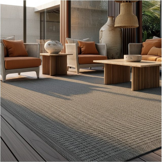 Outdoorteppich Kadima Design Dafne in Schwarz, UV-beständig, B: 280 cm, T: 370 cm - Bild 1
