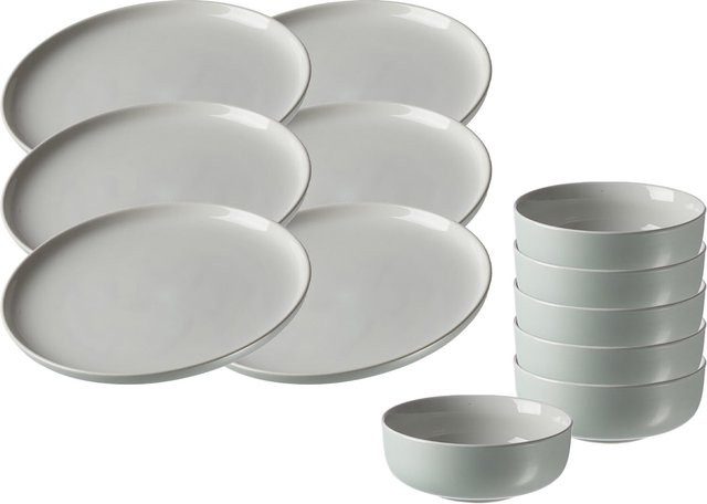 Ritzenhoff & Breker Frühstücksset Jasper 12er Set aus Keramik in Weiß - Bild 1
