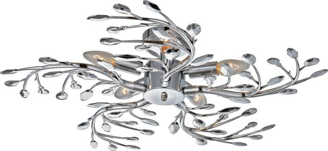 Globo Deckenleuchte Flash Chrom aus Metall und Acryl, H x B: 16 x 40 cm, E14, 5 Fassungen - Bild 1
