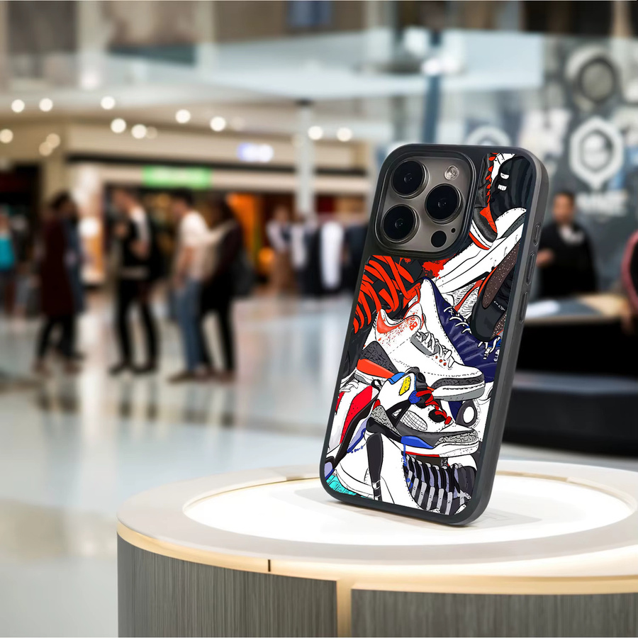 VNTK Basketball Handyhülle für iPhone 11 bis 16 Pro Max in Multicolour mit Anti-Drop Schutz und Sportschuhe Design - Bild 6
