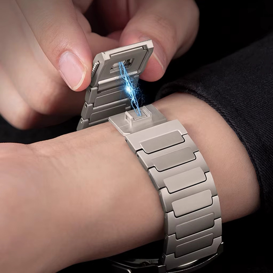 FancyWrist Uhrenarmband Titanlegierung, Edelstahl, Silber, Unisex - Bild 2